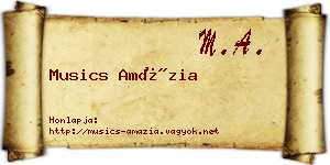 Musics Amázia névjegykártya